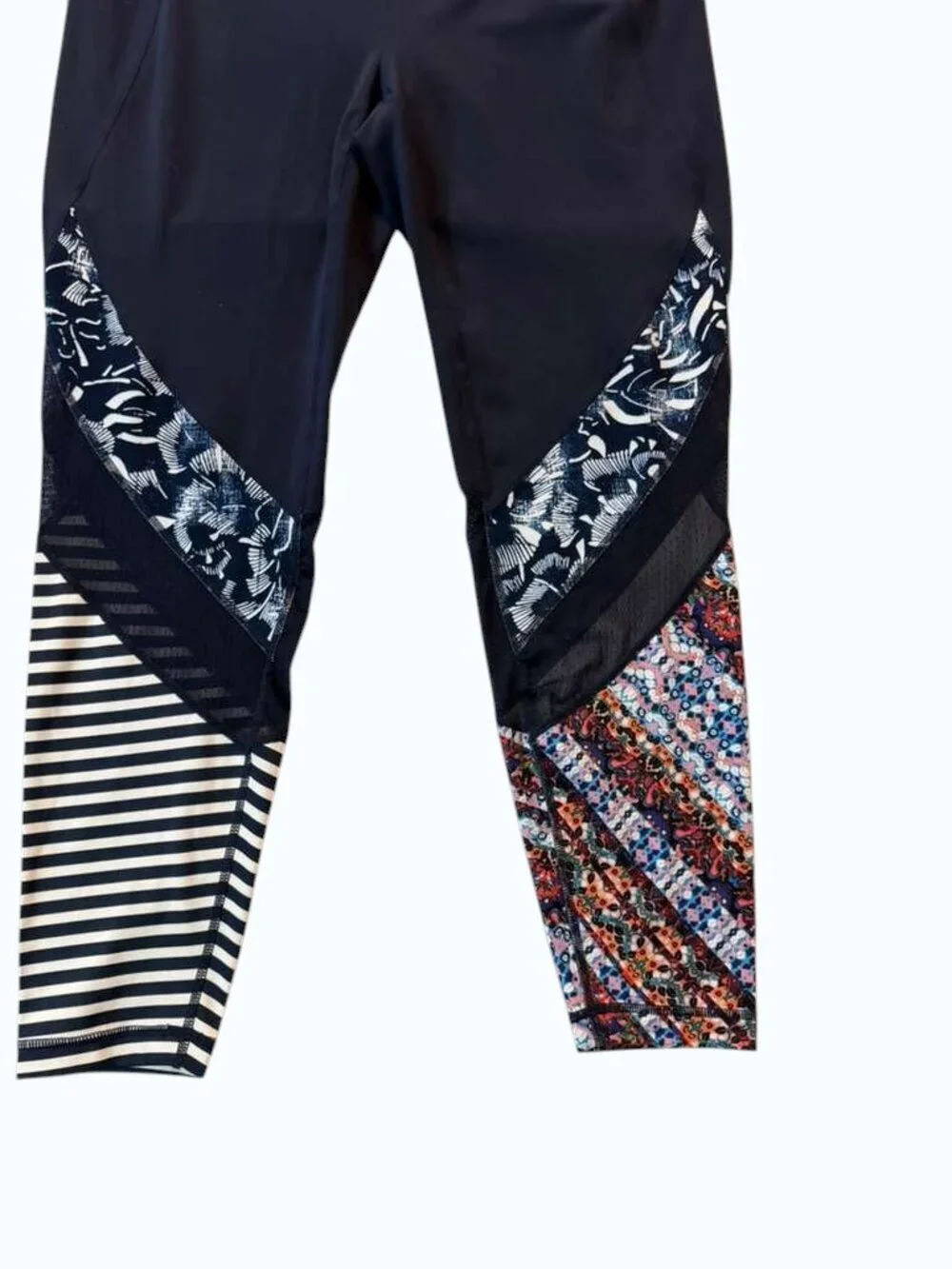 Athleta Women's XL Tall Leggings Multicolor Printed Colorblock Athletic Workout